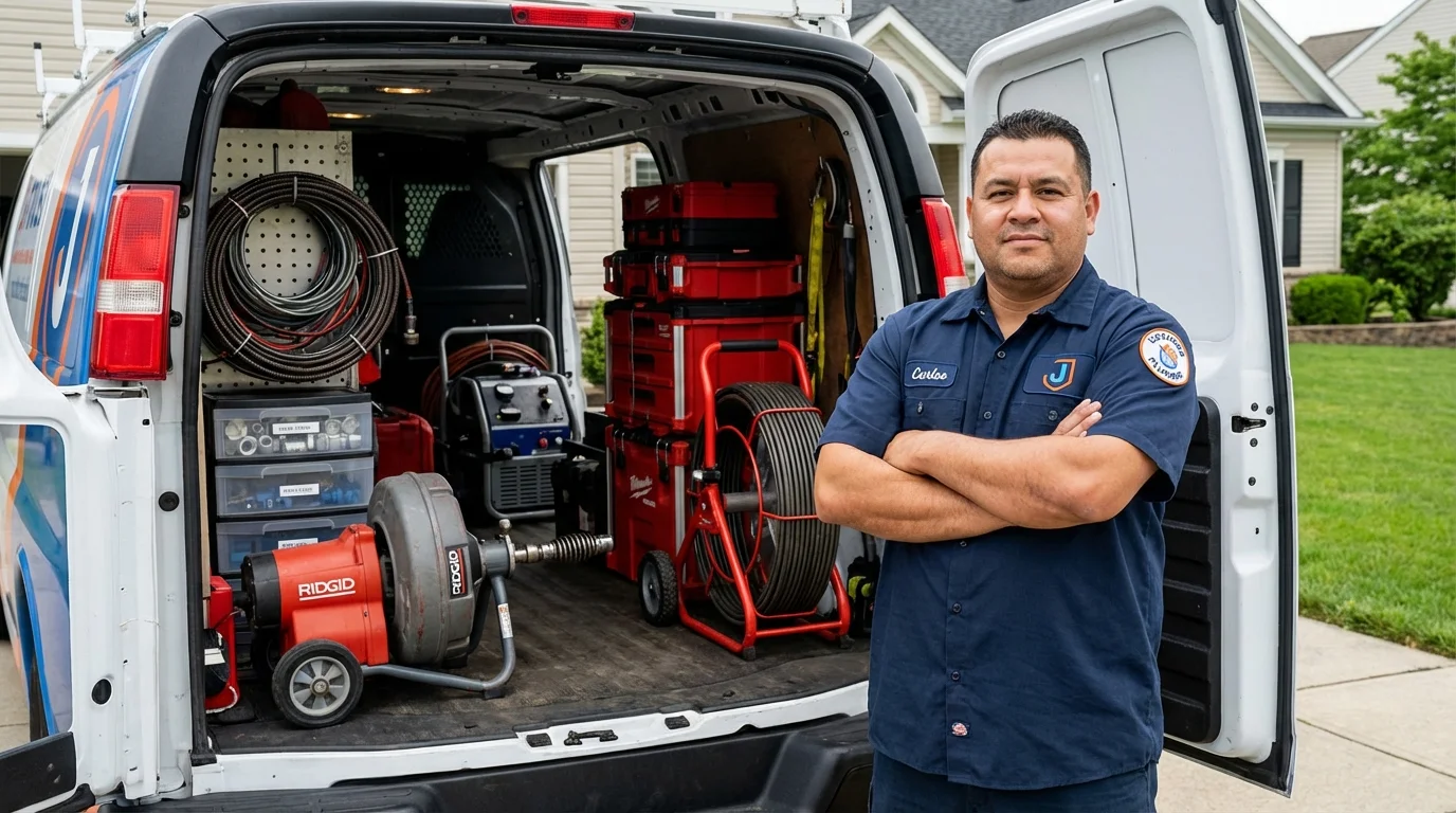 Professional drain cleaning equipment and Johns Plumbing LLC plumber in Price