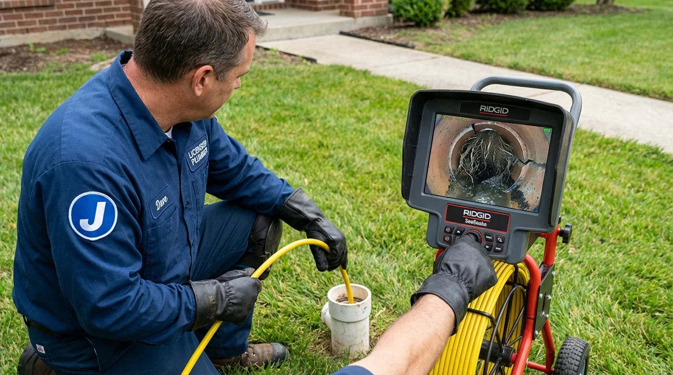 Sewer camera inspection being performed by Johns Plumbing LLC in Price